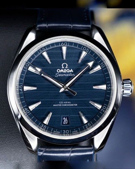 No Reserve - 2021 Omega Seamaster Aqua Terra 150M 41MM Blue Dial Leather Strap (220.13.41.21.03.003)