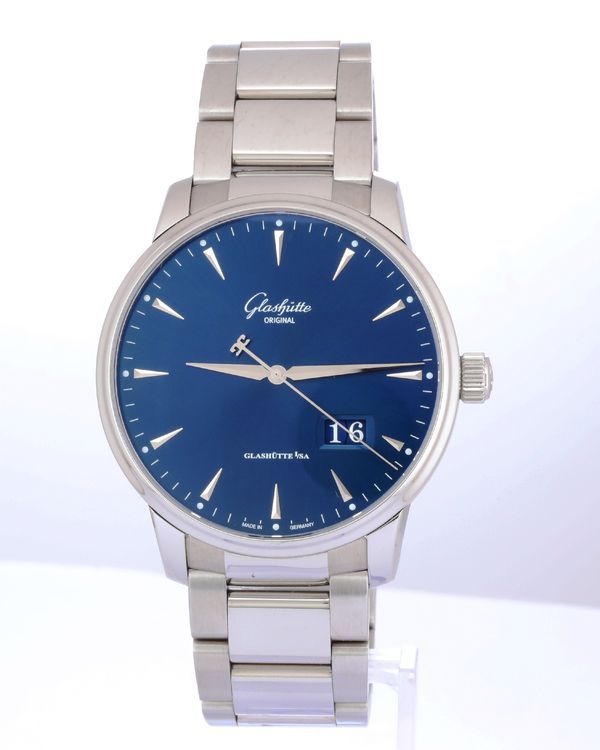 2022 Glashütte Original Senator Excellence Panorama Date 42MM Blue Dial Aftermarket Steel Bracelet (1-36-03-04-02-30)