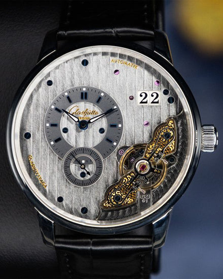 No Reserve - 2024 Glashütte Original PanoMaticInverse 42MM Silver Dial Leather Strap (1-91-02-02-02-30)