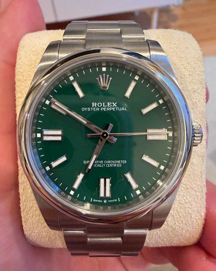 2022 Rolex Oyster Perpetual 41MM Green Dial Oyster Bracelet (124300)