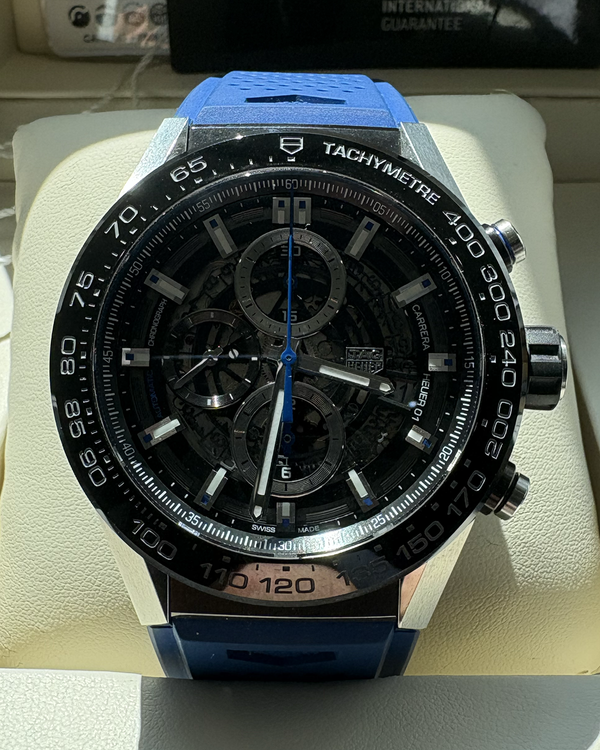 2017 Tag Heuer Carrera 43MM Skeleton Dial Rubber Strap (CAR2A1T.FT6052)