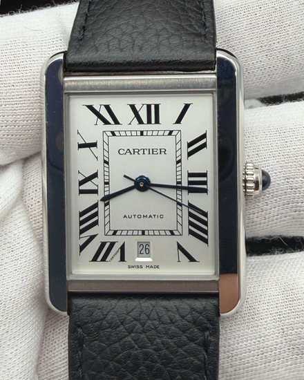 No Reserve - 2021 Cartier Tank Solo XL 31MM Silver Dial Leather Strap (WSTA0029)