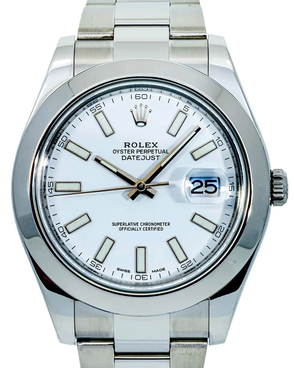 2016 Rolex Datejust II 41MM White Dial Oyster Bracelet (116300)