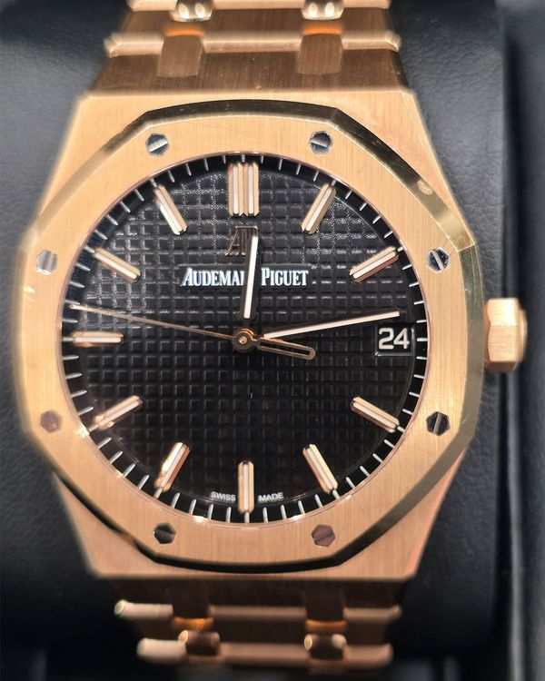 2019 Audemars Piguet Royal Oak 41MM Black Dial Rose Gold Bracelet (15500OR.OO.1220OR.01)