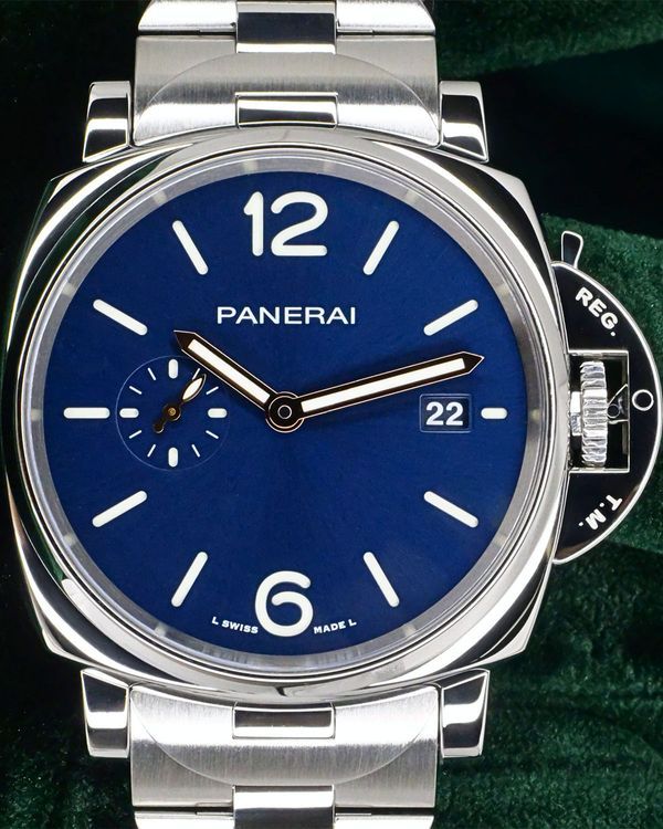 2012 Panerai Luminor Due 42MM Blue Dial Steel Bracelet (PAM01124)