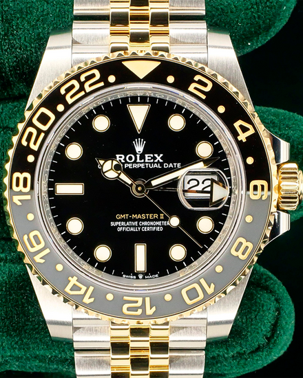 2026 Rolex GMT-Master II "Bumblebee" 40MM Black Dial Two-Tone Jubilee Bracelet (126713GRNR)