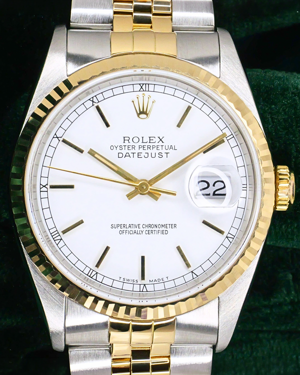 Rolex Datejust 36MM White Dial Two-Tone Jubilee Bracelet (16233)