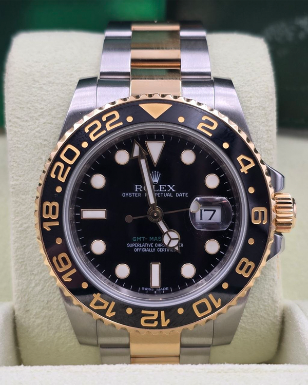 2010 Rolex GMT-Master II 40MM Black Dial Two-Tone Oyster Bracelet (116713LN)