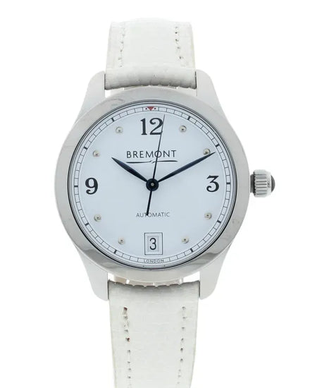 Bremont Solo 34MM White Dial Leather Strap (SOLO34-AJ-WH-R-S)