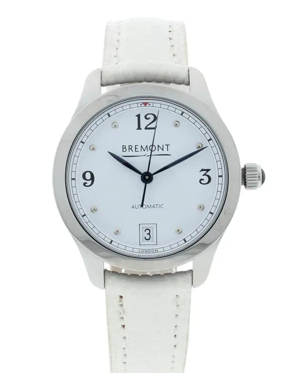 Bremont Solo 34MM White Dial Leather Strap (SOLO34-AJ-WH-R-S)