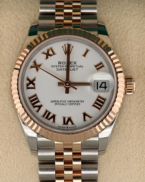 2020 Rolex Datejust 31MM White Dial Two-Tone Super Jubilee Bracelet (278271)
