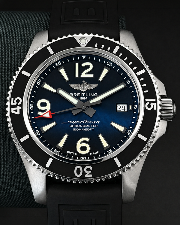 Breitling Superocean 42MM Black Dial Rubber Strap (A17366)