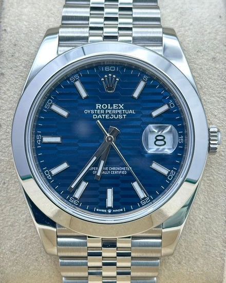 2024 Rolex Datejust 41MM Blue "Fluted Motif" Dial Jubilee Bracelet (126300)