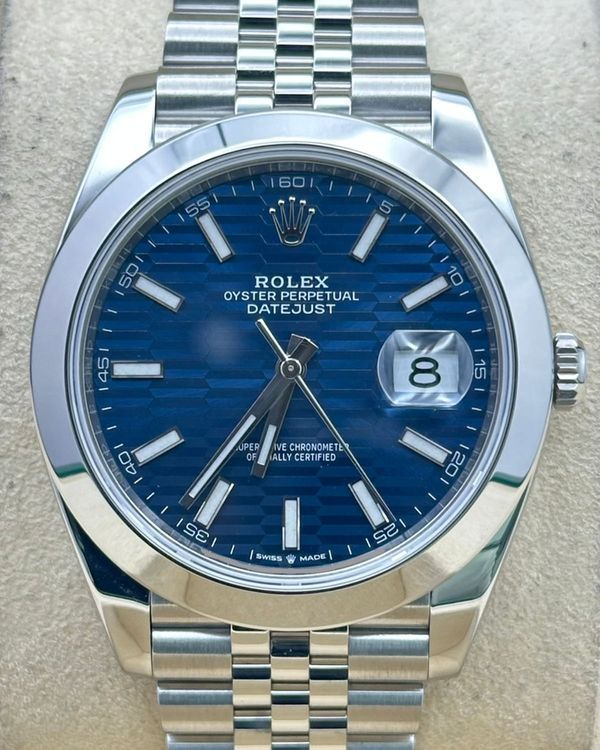 2024 Rolex Datejust 41MM Blue "Fluted Motif" Dial Jubilee Bracelet (126300)