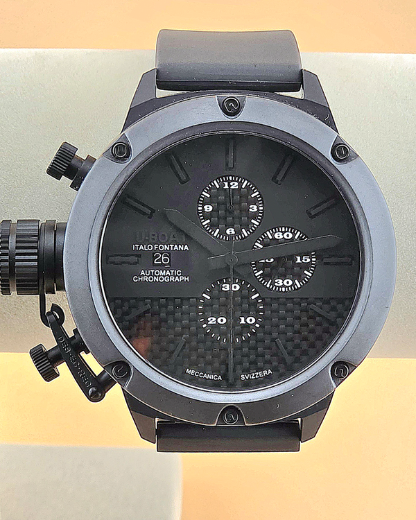 U-Boat Classico 53 TIT CAB Chronograph "Lefty" L.E. 53MM Black Dial Rubber Strap (6233)