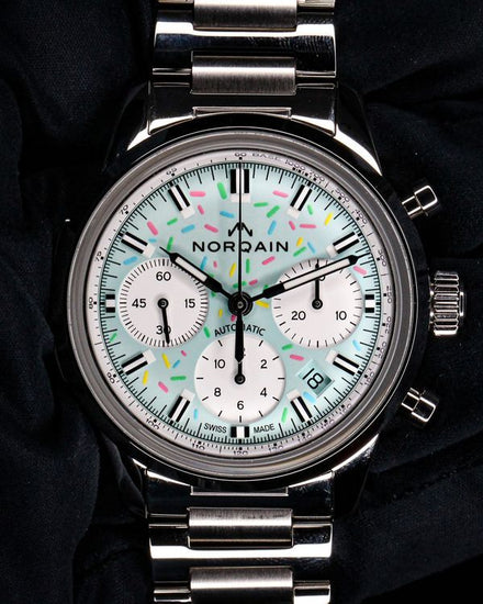 No Reserve - 2026 Norqain Freedom Chrono Enjoy Life "Sprinkles" 40MM Blue Dial Steel Bracelet (N2201.19S04.A01)
