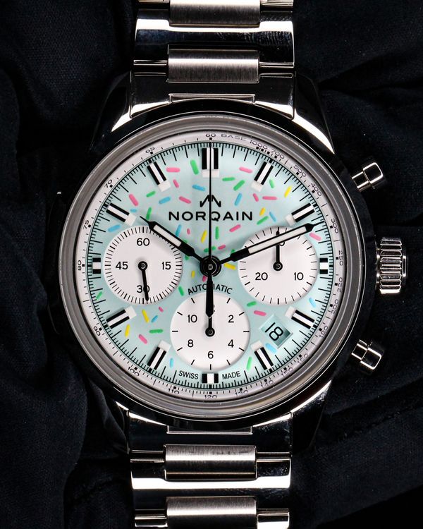 No Reserve - 2026 Norqain Freedom Chrono Enjoy Life "Sprinkles" 40MM Blue Dial Steel Bracelet (N2201.19S04.A01)