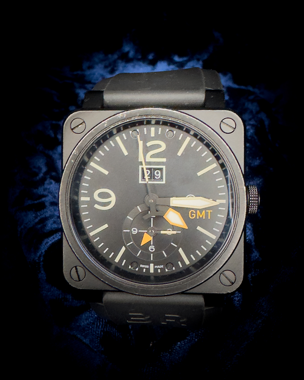 No Reserve - Bell & Ross BR 03 51 GMT 42MM Carbon Fiber Dial Rubber Strap (BR03-51GMT)
