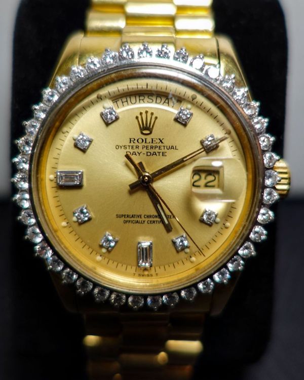 1978 Rolex Day-Date 36MM Champagne Dial Aftermarket Yellow Gold President Bracelet (1803)