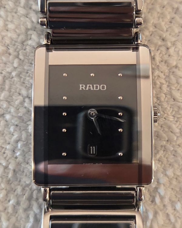 Rado Diastar 24MM Quartz Black Dial Steel Bracelet (160.0486.3)
