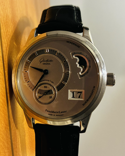 2024 Glashütte Original PanoMaticLunar 39MM Silver Dial Leather Strap (90-02-02-02-04)