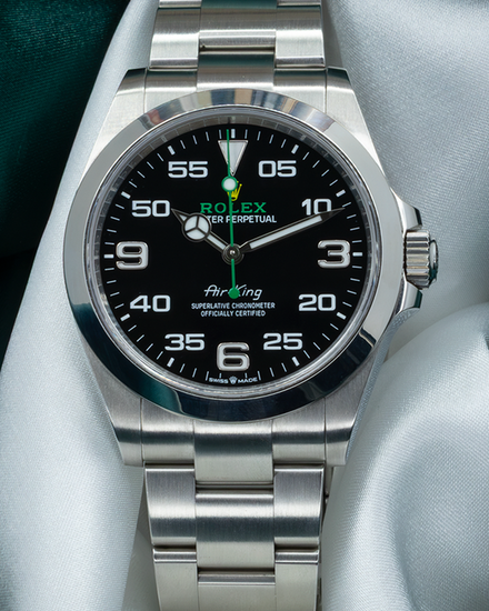 No Reserve - 2023 Rolex Air-King 40MM Black Dial Oyster Bracelet (126900)