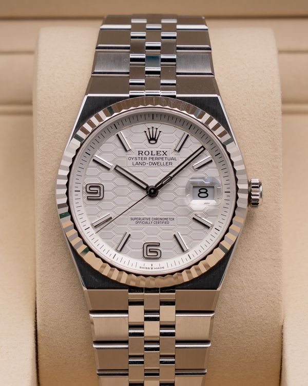 2026 Rolex Land-Dweller 40MM White "Honeycomb" Dial Flat Jubilee Bracelet (127334)