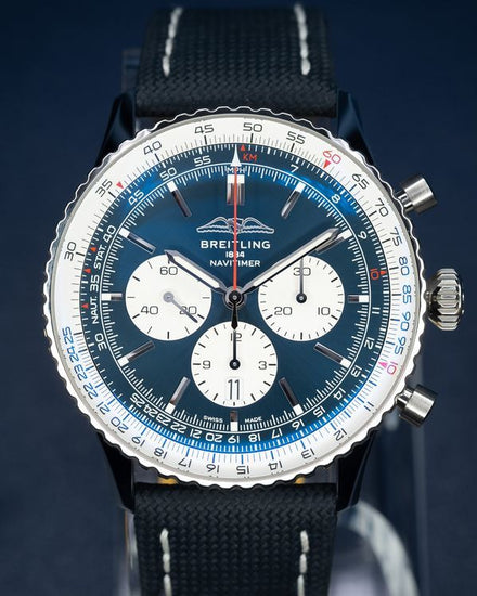 2024 Breitling Navitimer B01 Chronograph 46MM Blue Dial Texile Strap (AB0137)