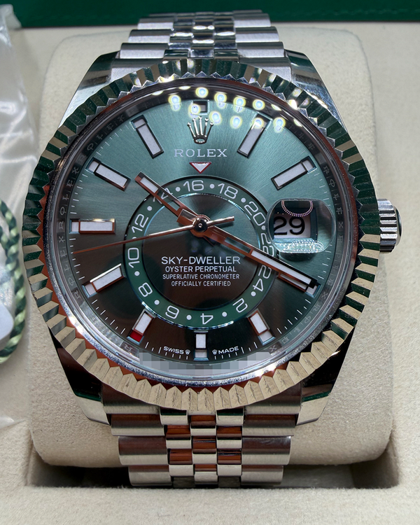2025 Rolex Sky-Dweller 42MM Mint Green Dial Jubilee Bracelet (336934)