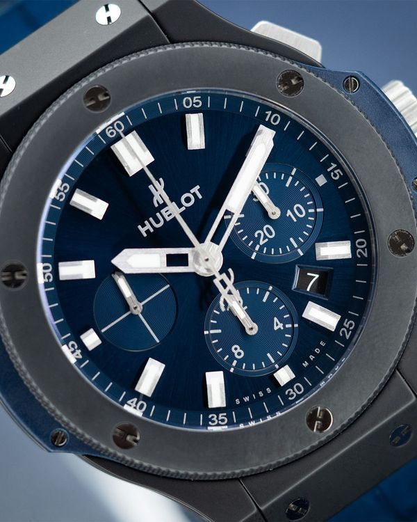 Hublot Big Bang Chronograph 44MM Blue Dial Leather Strap (301.CI.7170.LR)