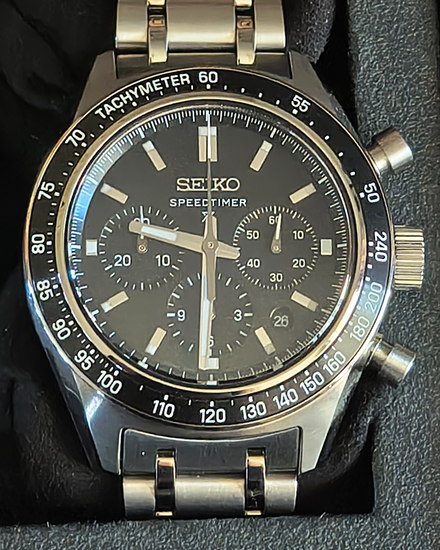2026 Seiko Prospex Speedtimer Mechanical Chronograph 42MM Black Dial Steel Bracelet (SRQ055)