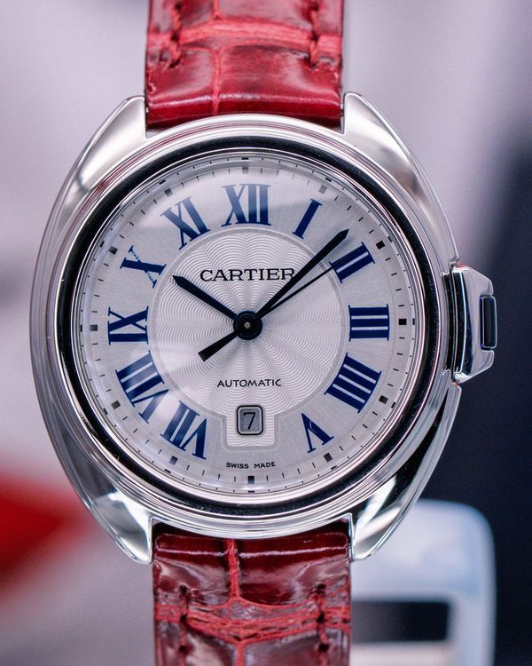 2021 Cartier Cle De Cartier 31MM Silver Dial Leather Strap (WSCL0016)