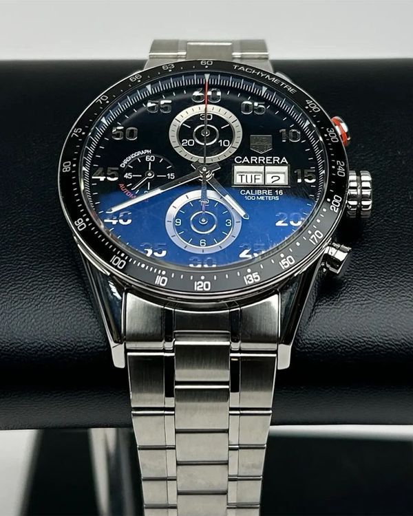 Tag Heuer Carrera Calibre 16 43MM Black Dial Steel Bracelet (CV2A10.BA0796)
