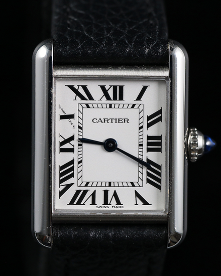 2025 Cartier Tank Must 22MM Quartz Silver Dial Leather Strap (WSTA0110)