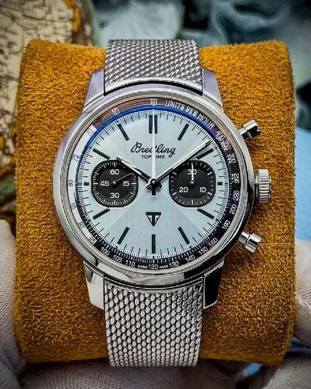 Breitling Top Time B01 Chronograph "Triumph" 41MM Ice Blue Dial Steel Bracelet (AB01764A1C1A1)