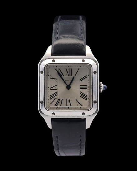 Cartier Santos Dumont 38MM Quartz Silver Dial Leather Strap (WSSA0023)