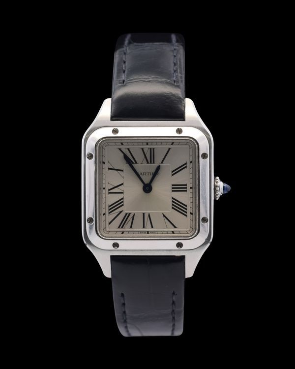 Cartier Santos Dumont 38MM Quartz Silver Dial Leather Strap (WSSA0023)