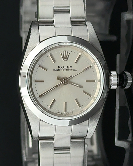 2005 Rolex Oyster Perpetual Lady 26MM Silver Dial Oyster Bracelet (76080)
