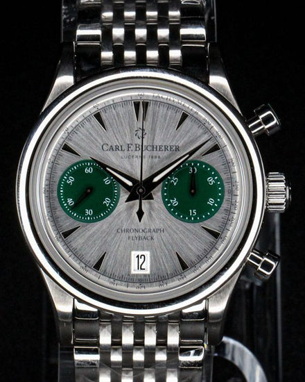 No Reserve - 2026 Carl F. Bucherer Manero Flyback 40MM Silver Dial Steel Bracelet (00.10927.08.13.22)