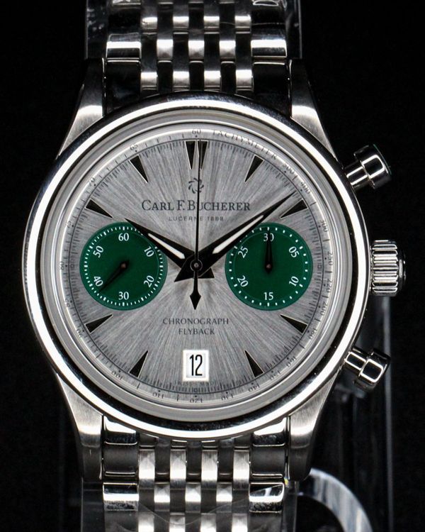 No Reserve - 2026 Carl F. Bucherer Manero Flyback 40MM Silver Dial Steel Bracelet (00.10927.08.13.22)