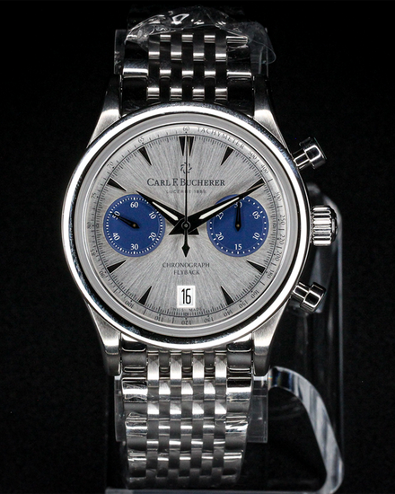 No Reserve - 2026 Carl F. Bucherer Manero Flyback 40MM Silver Dial Steel Bracelet (00.10927.08.13.23)
