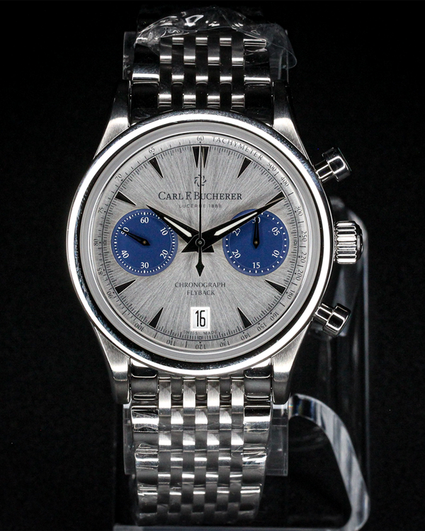 No Reserve - 2026 Carl F. Bucherer Manero Flyback 40MM Silver Dial Steel Bracelet (00.10927.08.13.23)