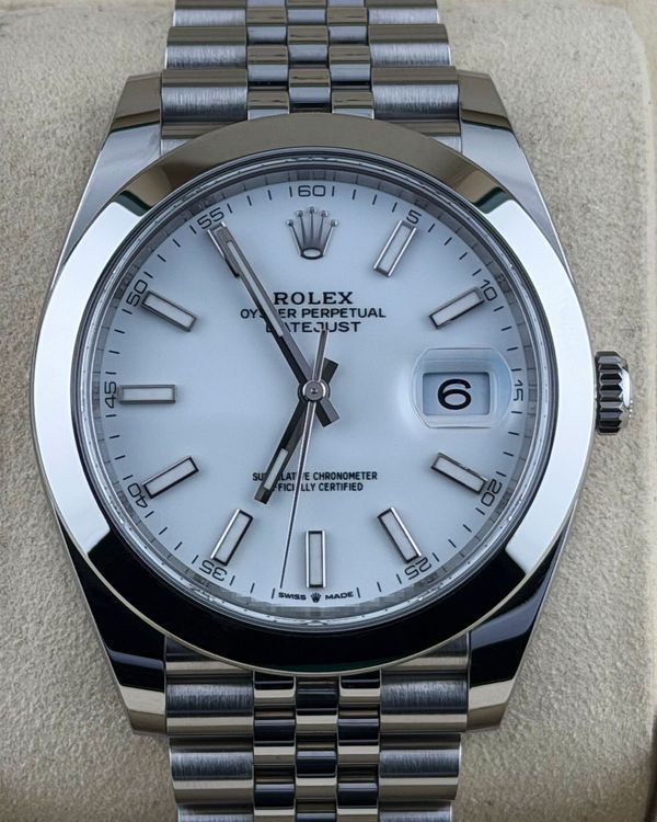 2025 Rolex Datejust 41MM White Dial Jubilee Bracelet (126300)