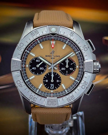 No Reserve - 2026 Breitling Avenger B01 Chronograph 44MM Beige Dial Textile Strap (AB0147)