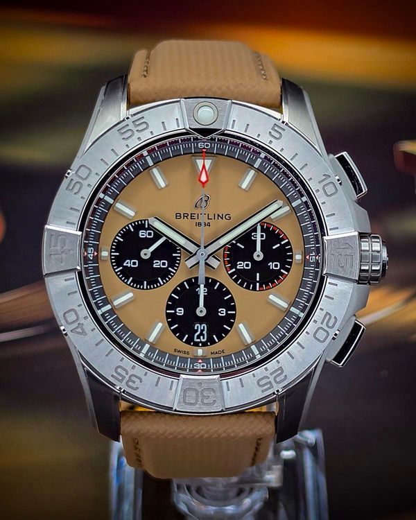 No Reserve - 2026 Breitling Avenger B01 Chronograph 44MM Beige Dial Textile Strap (AB0147)