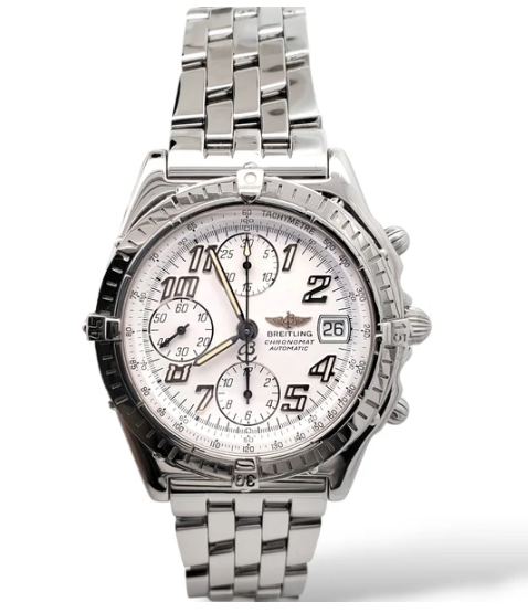 2000 Breitling Chronomat 40MM White Dial Steel Bracelet (A13050)