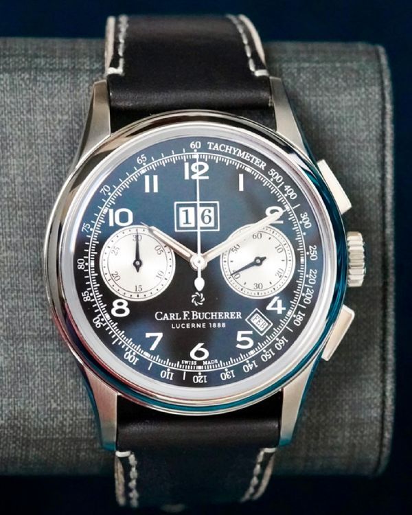 No Reserve - Carl F. Bucherer Heritage BiCompax Annual L.E. 41MM Black Dial Leather Strap Carl F. Bucherer Heritage BiCompax Annual L.E. 41MM Black Dial Leather Strap(00.10803.08.32.01)