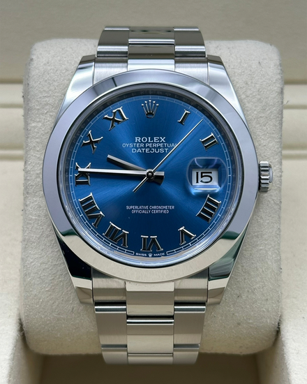 2026 Rolex Datejust 41MM Blue "Azurro" Dial Oyster Bracelet (126300)