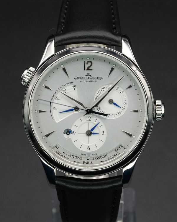 No Reserve - Jaeger-LeCoultre Master Geographic 39MM Silver Dial Leather Strap (Q1428421)