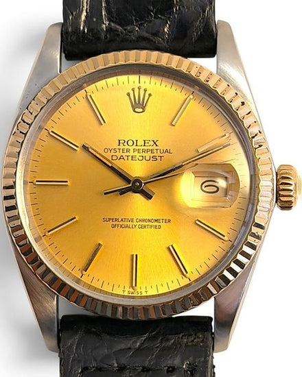 Rolex Datejust 26MM Champagne Dial Aftermarket Leather Strap (6919)